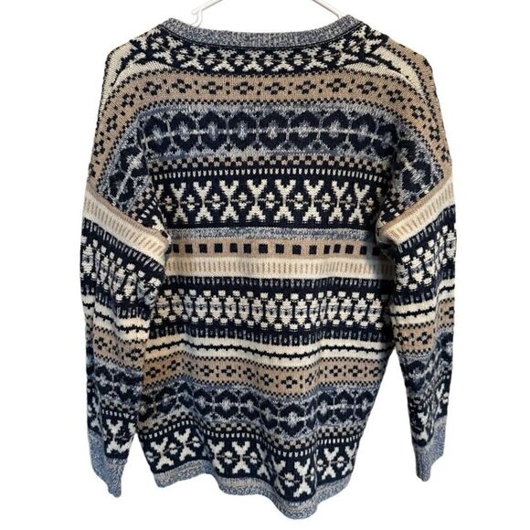 Madewell- Women’s Wool Blend Forrest Fair Isle V-Neck Sweater, Size Small - Picture 6 of 13